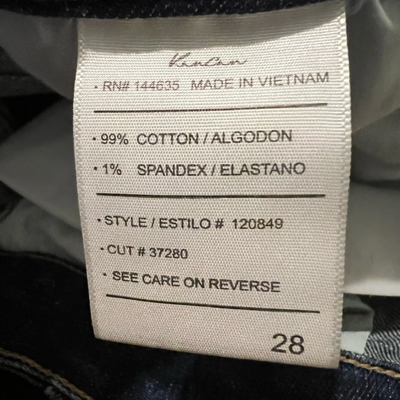 Maurices Kancan Dark Wash Straight Leg Blue Distressed Jeans Size 28 - Picture 8 of 9